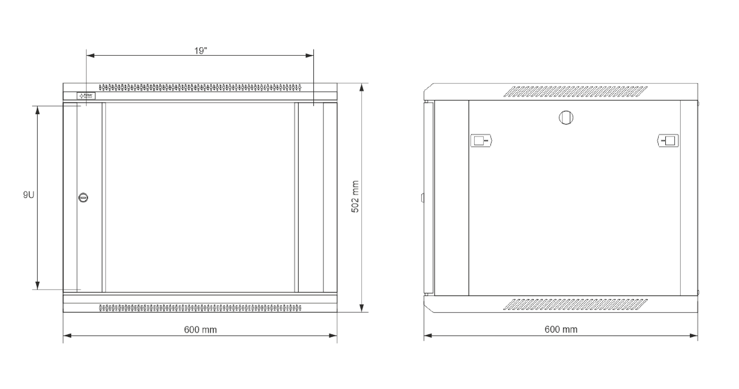 9U RACK cabinet 600x600 - Image 5