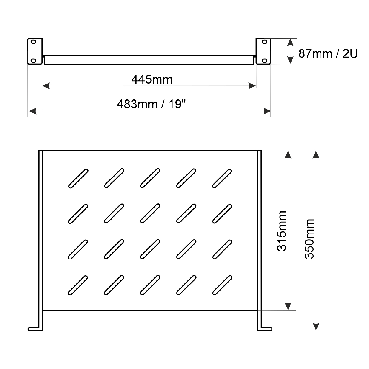 RACK cabinet 2U 445x315 for - Imagen 4