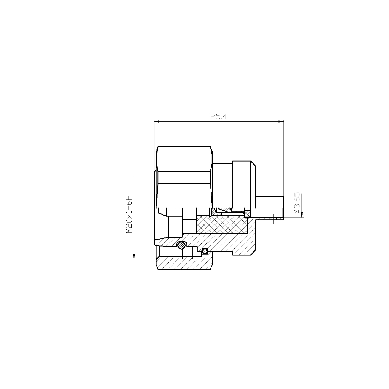 Conector macho recto para RG402 - Imagen 3