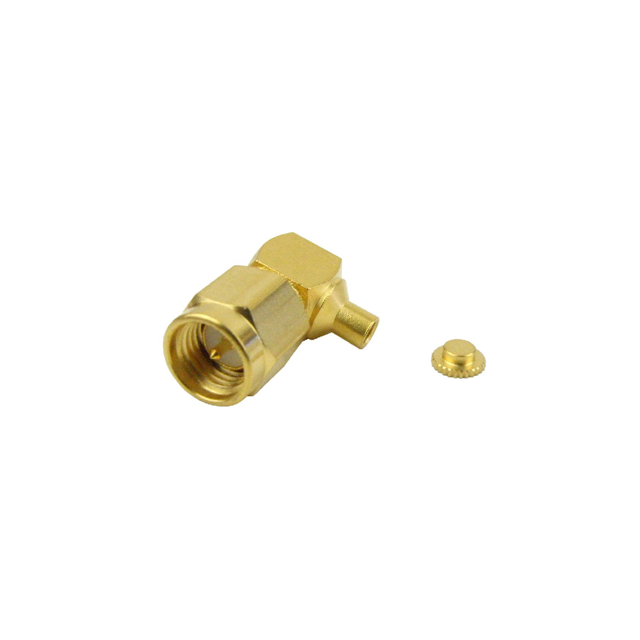 Conector SMA macho en ángulo recto